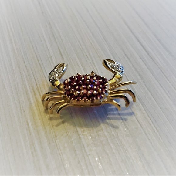 Ruby crab brooch - Picture 11 of 16